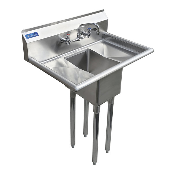 18″ X 18″ X 12″ With 18″ Left And Right Drainboards Two Compartment Stainless Steel Commercial Kitchen Prep Utility Sink Nsf B9eeb180 6890 4aec 8a1d 653d578c88a8.c71a7128eb800f60e2d135d14afec62f